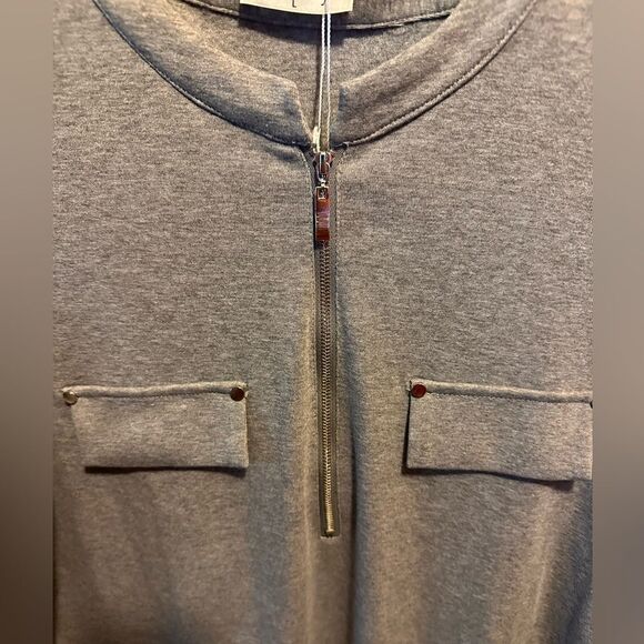 YaYa Bay Women's Long Sleeve Roll-Up Sleeve Zip Up Casual Shirt Blouse Tops - Picture 8 of 12